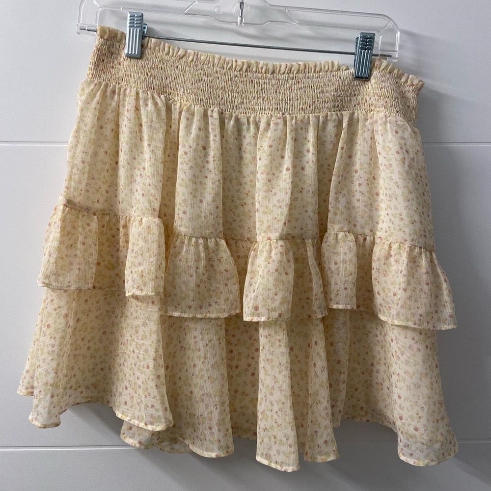 Rebecca Minkoff Light Yellow Mini Skirt